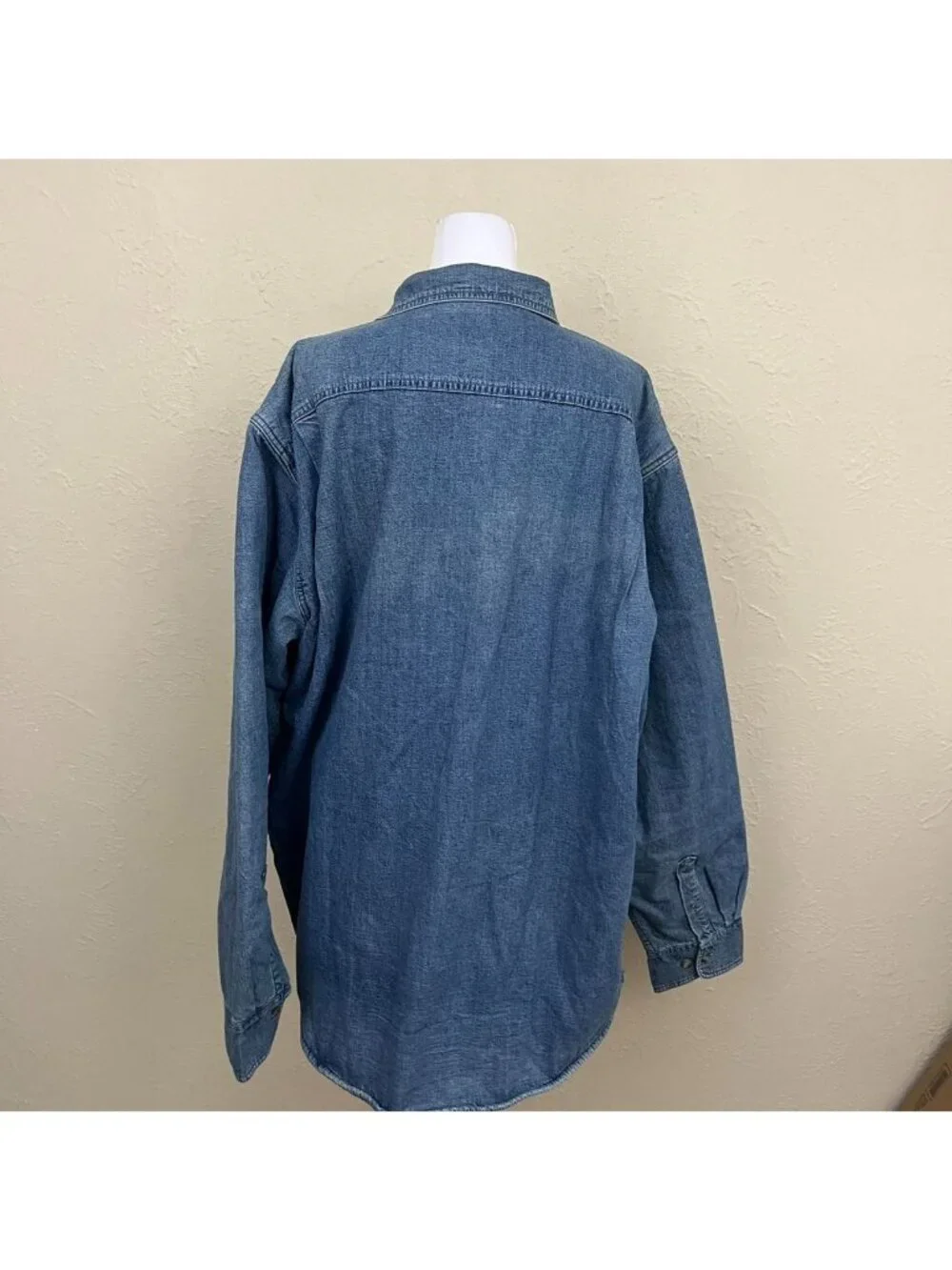 90s denim preppy western skater fleece lining shirt jacket